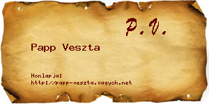 Papp Veszta névjegykártya